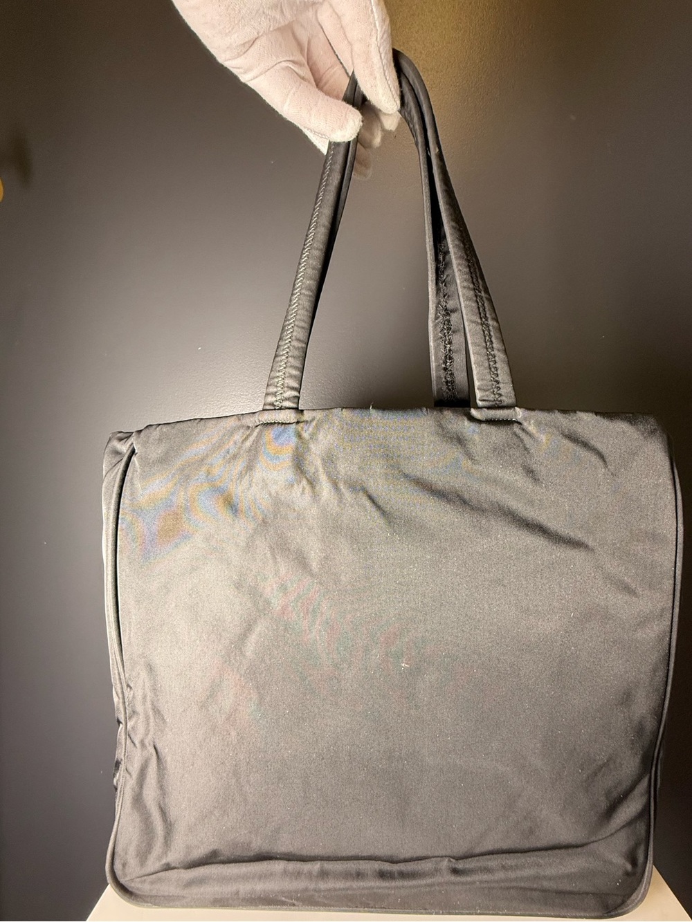 Prada Black Nylon Tote Interior with Tonal Logo Stripe - Picture 3 of 4